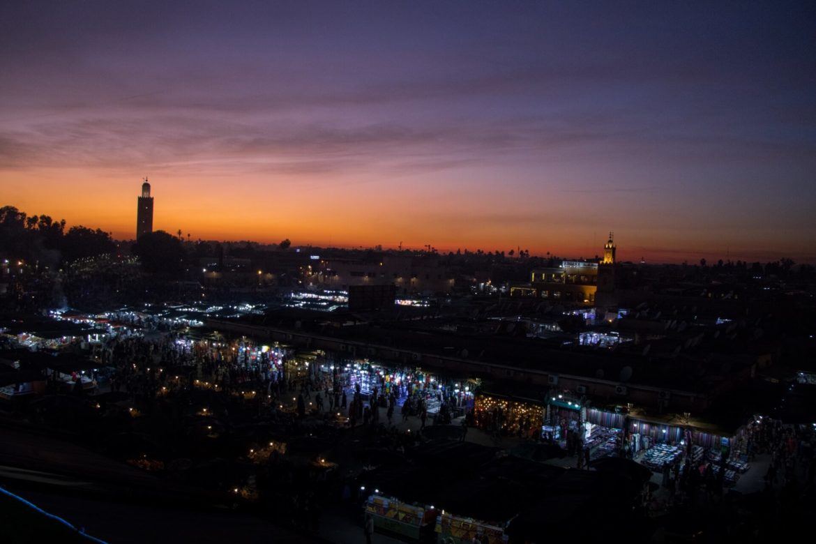 Place Jemâa El Fna Coucher du soleil
